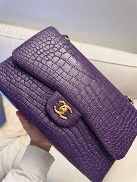 purple alligator chanel bag|Bags .